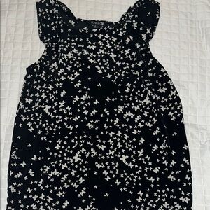 Forever 21 Black and White Butterfly Print Top